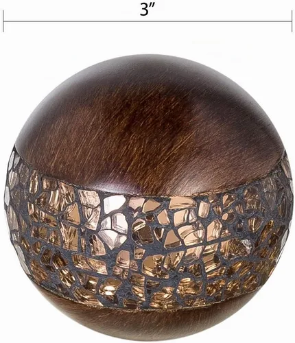 Vista 2 de Creative Scents Schonwerk - Orbes decorativos de nogal marrón para cuencos y rellenos de jarrones (juego de 3) bolas de resina para sala, comedor