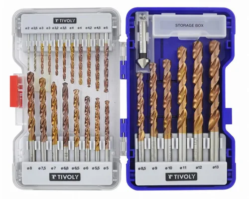 Vista 7 de TIVOLY - Juego de 19 brocas metálicas FURIUS de alto rendimiento HSS Ø1 a 0.394 in en incrementos de 0.020 in - Perforación rápida en acero