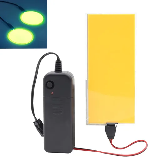 Vista 16 de Hojas de luz LED brillantes con ojos, panel EL electroluminiscente de 10 * 10 cm, lámina de luz para decoración, lámpara de hoja con inversor