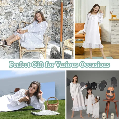 Vista 6 de 610 YOU Camisones para niñas, vestido de princesa de algodón, camisón vintage para niñas (Doll, niñas, mujeres)