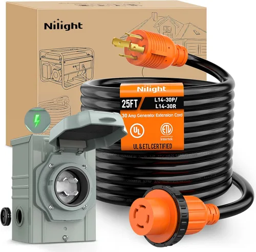 Vista 79 de Nilight Cable de Extensión para Secadora EV de 15 Pies 3 Clavijas 30 Amperios NEMA 10-30P 10-30R Cable de Extensiones Antiguas Servicio Pesado