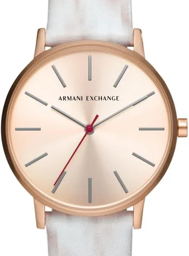 Vista 5 de Armani Exchange - Reloj de cuarzo de acero inoxidable con correa de cuero para mujer