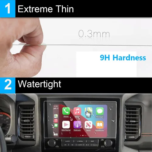 Vista 4 de TTCR-II Protector de pantalla compatible con Nissan Frontier 2022-2024 de 9 pulgadas, para Frontier Pro-x/Pro-4x 2022-2024 Protector de pantalla