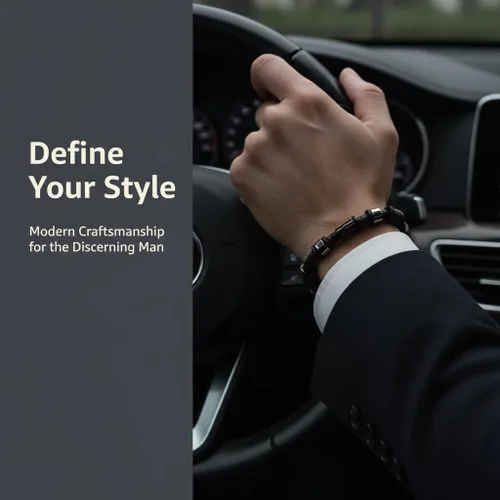 Vista 6 de Men’s Leather Bracelet – Stainless Steel Clasp, Adjustable Wrap Design, Stylish Jewelry Gift for Him