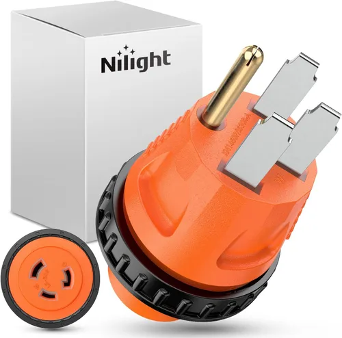 Vista 18 de Nilight Adaptador de Corriente para RV de 30 Amperios a 15 Amperios 110 Voltios Enchufe RV de Servicio Pesado TT-30P a 5-15R Enchufe Macho de 30A a