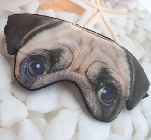Vista 4 de Máscara de ojos para dormir divertida con diseño de animales en 3D para hombres y mujeres, máscara de felpa suave para dormir con los ojos vendados