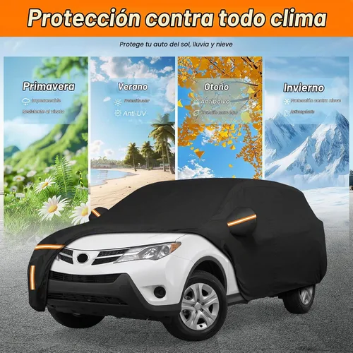 Vista 7 de Funda de coche para Toyota RAV4 2012-2025 XA30 XA40 XA50 impermeable forro de algodón PEVA cubierta exterior resistente al viento protección UV