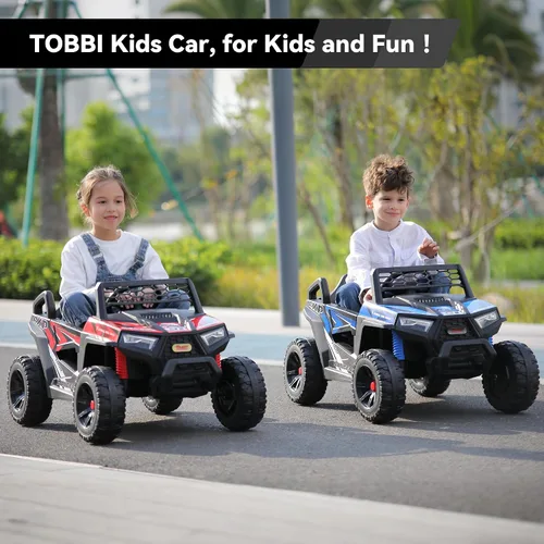 Vista 9 de TOBBI Coche de 4 ruedas con pilas para niños, juguete eléctrico para niños Rojo