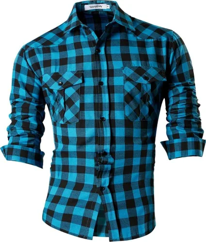 Vista 58 de JZS041, camisa de vestir de manga larga para hombre