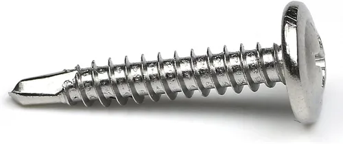 Vista 5 de Paquete de 100 tornillos Phillips autoperforantes de cabeza de oblea de acero inoxidable 410, tornillos Tek de chapa, cabeza de armadura modificada