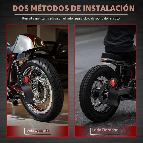 Vista 6 de Amazicha Soporte de placa de matrícula de montaje lateral curvado con agujero de eje de 3/4 pulgadas compatible con Harley Touring Sporster Bobber