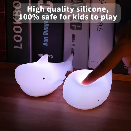Vista 3 de LOVERUIS Linda luz nocturna de ballena para niños, luz nocturna para niños, lámpara de noche de tiburón, luz de cumpleaños, Halloween, regalo