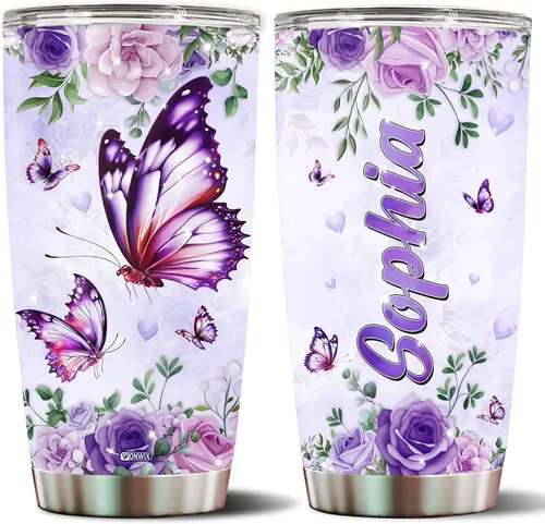 Vista 10 de Vaso de abeja personalizado con nombre personalizado de abejas reinas, regalos para mujeres, tazas de agua, botella de agua de 20 onzas, regalo