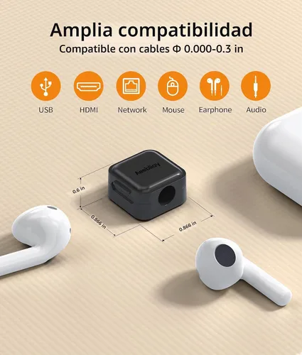 Vista 7 de Paquete de 9 clips magnéticos para cables, organizador de cables para escritorio, clips para cables, organizador adhesivo para cables USB, soporte