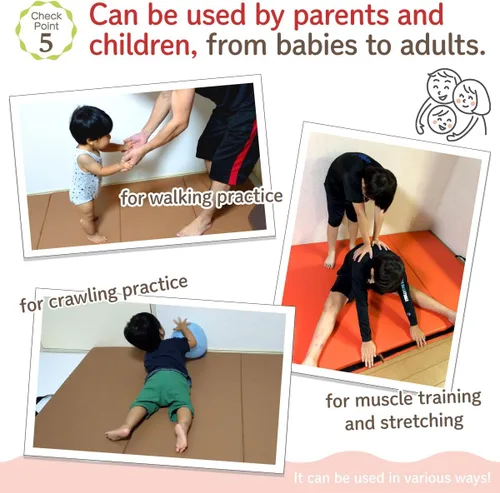 Vista 5 de KaRaDaStyle Colchoneta de Gimnasia Plegable de Estiramiento 75"x31"x1.2" Ejercicio Entrenamiento Muscular Juego de Niños Colchoneta de Barra