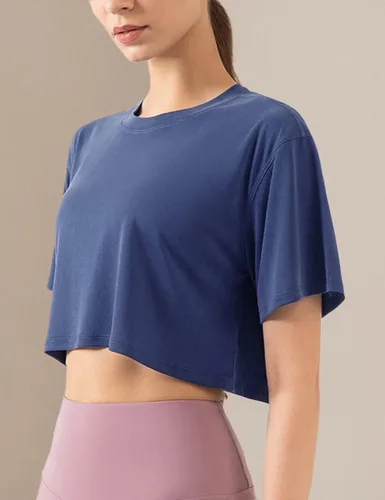 Vista 5 de Camisetas cortas de manga corta para mujer, para yoga, atletismo, correr, deportes