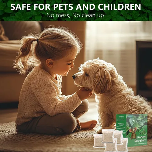 Vista 5 de Mouse Rodent Repellent, 10 Pack Peppermint Lemon Oil Mice Repellent for Squirrel Rats Spider Pests, Natural Deterrent for Kitchen, Warehouse, Car