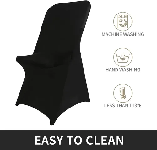 Vista 2 de Funda de silla Peomeise plegable, de elastano elástico para bodas, fiestas, banquetes, eventos