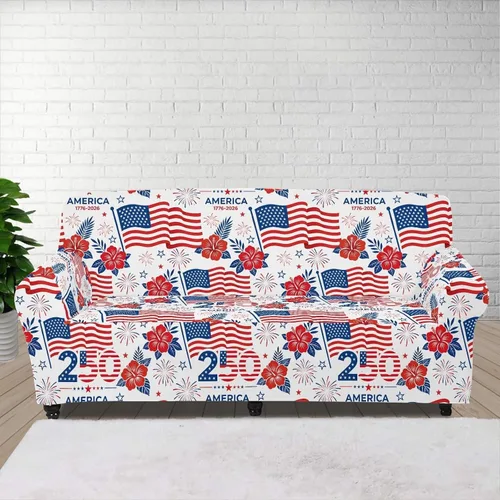 Vista 52 de AFPANQZ Fundas elásticas para sofá, fundas de sofá de águila con bandera estadounidense, fundas de sofá para sofá biplaza para sofás, protectores