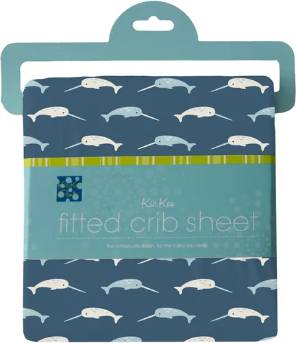 Vista 3 de KicKee Pants Sábana bajera para cuna de bebé, colores sólidos adorables para colchón de cuna, hecha de viscosa de bambú para ropa de cama de bebé