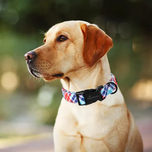 Vista 262 de Aring Pet Collar de algodón, ligero y ajustable, con hebilla de liberación rápida, para perros pequeños, medianos y grandes, para cachorros, S, Hoja