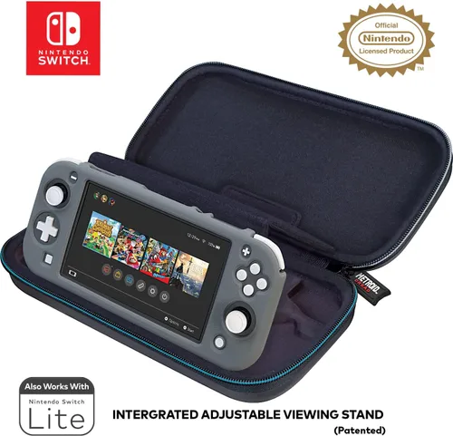 Vista 7 de Game Traveler Metroid - Funda de transporte para Switch OLED, Switch y Switch Lite, funda de viaje portátil rígida, soporte de visión ajustable