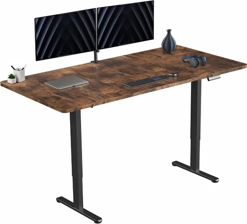 Vista 14 de VIVO DESK-KIT-E2B1B - Escritorio eléctrico de pie con motor doble, ajuste de altura de memoria, serie E2B, marco negro superior negro, DESK-KIT-E2B1B