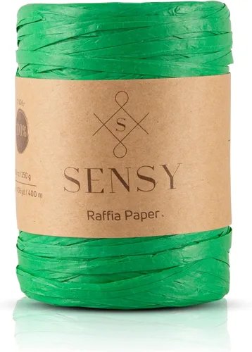 Vista 21 de Sensy Premium - Papel de rafia (438 yardas), cinta de papel (azul)