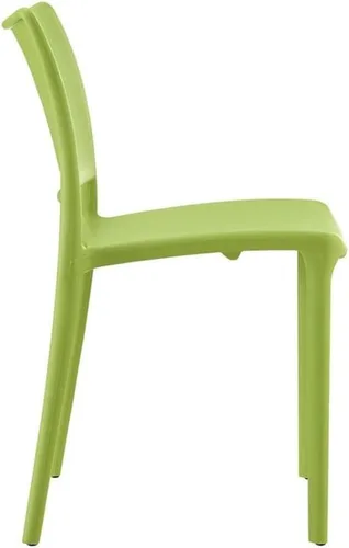 Vista 4 de Modway Hipster contemporáneo moderno moldeado plástico apilable silla de comedor en verde