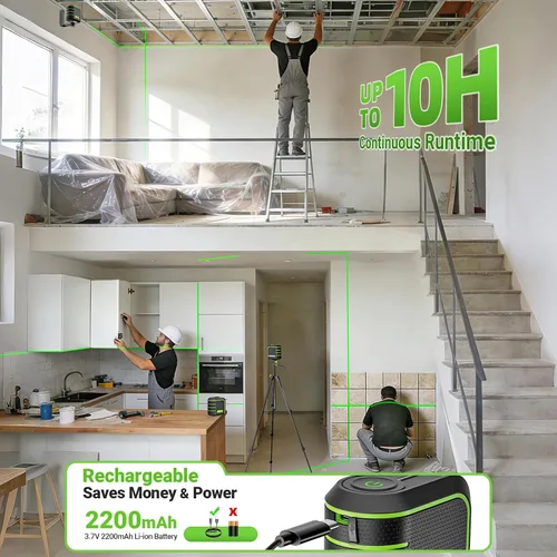 Vista 6 de Huepar Nivel láser autonivelante con trípode de 60" U011G