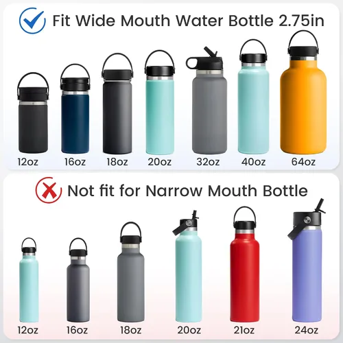 Vista 3 de Tapas de boca ancha compatibles con Hydro Flask de 12 a 64 onzas, 2 tapas de repuesto para Simple Modern, Takeya, Thermoflask, accesorios