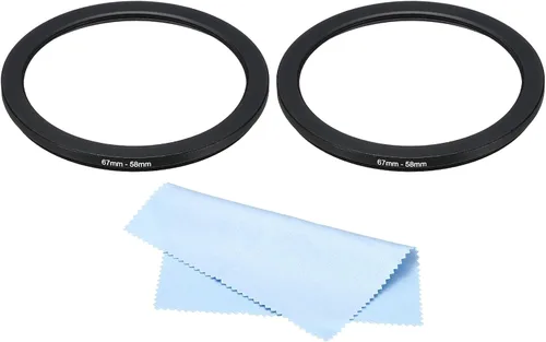 Vista 11 de PATIKIL Anillo de metal con paño de limpieza, paquete de 2 anillos adaptadores de filtro de lente de cámara, anillo adaptador de filtro de aluminio