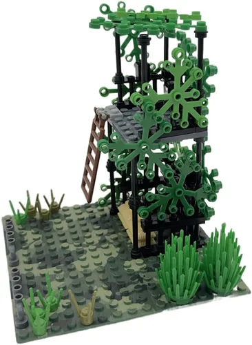 Vista 5 de Lemess - Juego de construcción de torre de vigilancia militar, juego de bloques de construcción de escena de base militar, compatible con juguete