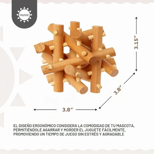 Vista 3 de Juguete masticable de madera para animales pequeños, madera natural para conejo, cobaya, conejito, chinchilla (incoloro)