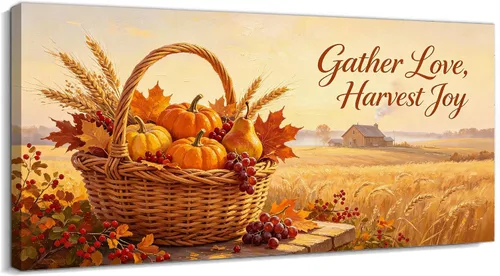 Vista 26 de TIMUBA Lienzo decorativo de pared de otoño de lago, citas de otoño Decoración de pared de otoño-01