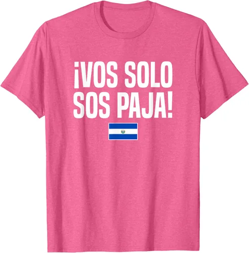 Vista 38 de Camiseta Vos Solo Sos Paja Salvadoran Slang Bandera de El Salvador, Negro