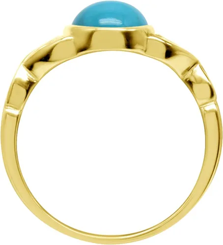 Vista 4 de Silvershake Anillo solitario de plata de ley 925 chapada en oro blanco o amarillo de 0.276 in con forma redonda genuina para mujer Turquesa