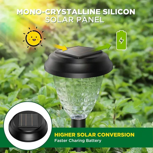 Vista 6 de URAGO Luces solares súper brillantes impermeables para exteriores, paquete de 10 unidades, del atardecer al amanecer hasta 12 horas, alimentadas por
