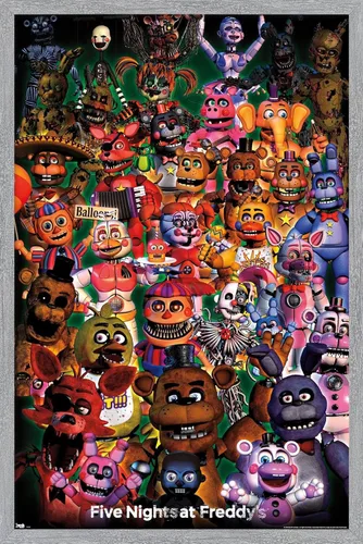 Vista 8 de Trends International Five Nights at Freddy's - Póster de pared Ultimate Group, 14.725 x 22.375 pulgadas, versión enmarcada de madera de granero
