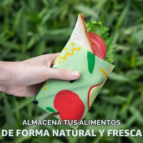 Vista 5 de Akeeko Envolturas reutilizables de cera de abejas – Surtido de 9 paquetes, reutilizables, sin plástico, almacenamiento de alimentos 4 pequeños, 3