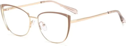 Vista 11 de Gafas de bloqueo de luz azul retro para mujer, marco de metal, gafas de ojo de gato