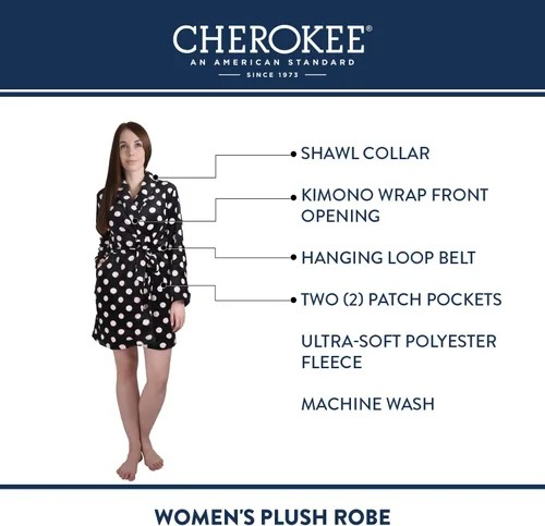 Vista 6 de Cherokee - Bata para dormir de poliéster de felpa para mujer