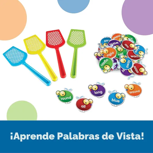 Vista 2 de Learning Resources Sight Word Swat Un juego de palabras de uso común - Tarjetas didácticas de fonética, juegos de mesa para niños, ortografía