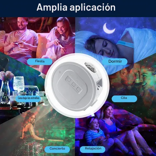 Vista 5 de Proyector de estrellas, proyector de galaxia, proyector de luz nocturna estrellada, proyector de tragaluz con nube de nebulosa LED, proyector