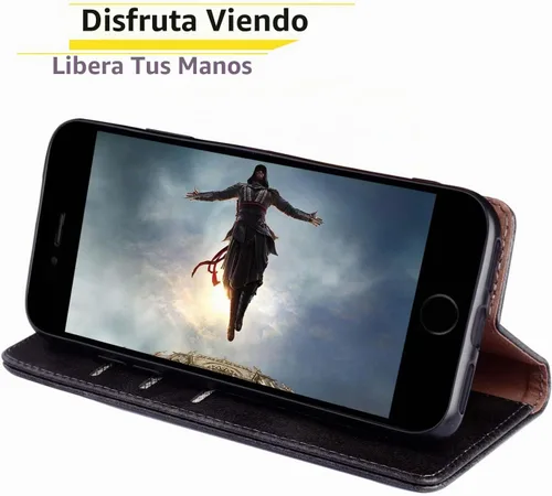 Vista 7 de SUANPOT para iPhone 7/8/SE2/SE 3rd 2020/2022 4.7" Funda tipo cartera con bloqueo RFID y soporte para tarjeta de crédito, Libro tipo Flip de piel