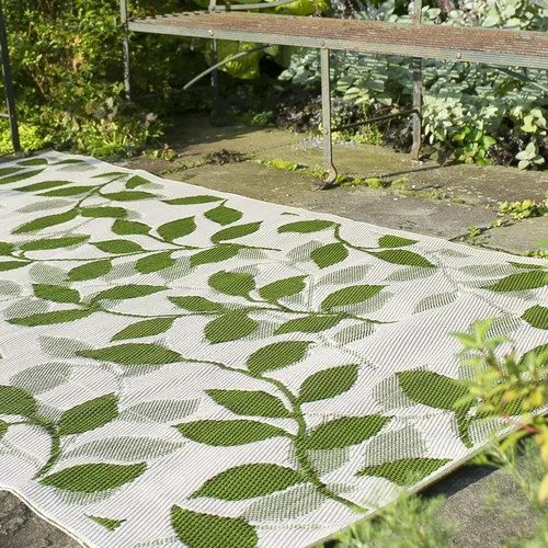 Vista 40 de Fab Habitat - Alfombra de exterior azteca, impermeable, resistente a la decoloración, sin arrugas, plástico reciclado de primera calidad, a rayas