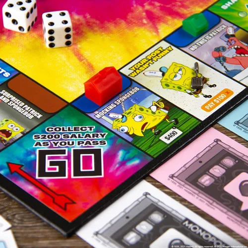 Vista 5 de Monopoly Spongebob Squarepants Meme Edition Basado en el programa de Nickelodeon Con memes familiares de ubicaciones, episodios y personajes