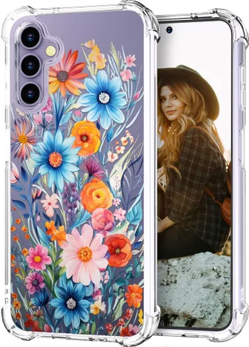 Vista 15 de Hungo Funda compatible con Samsung Galaxy S25 Plus / S24 Plus, diseño femenino estético de diseño femenino S24+ S25+ de astronauta de dibujos