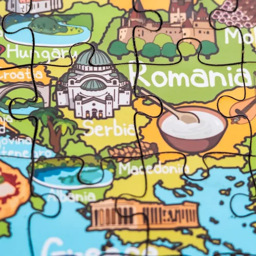 Vista 7 de Rompecabezas de madera de mapa de Europa de 152 piezas, 10 x 15 pulgadas