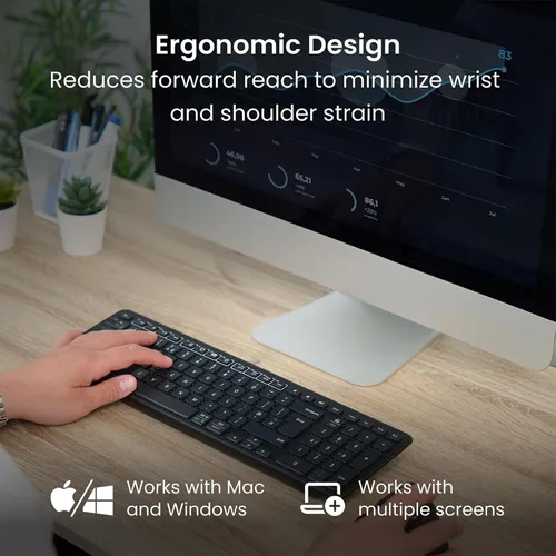 Vista 7 de Teclado Contour Balance - Teclado ergonómico compacto para aliviar el dolor de muñeca con inclinación ajustable para apoyar, compatible